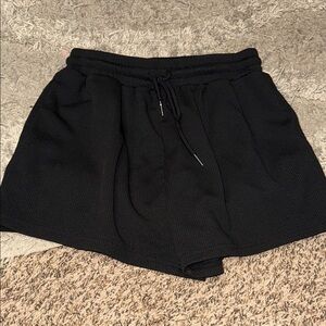 SHEIN Black Knit Drawstring Athletic Shorts